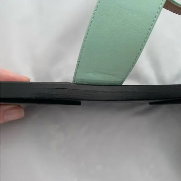 Gucci Marmont GG Thong Leather Water Green EU 37.5 US 7.5 Flip Flop Flat Sandals - Picture 6 of 16